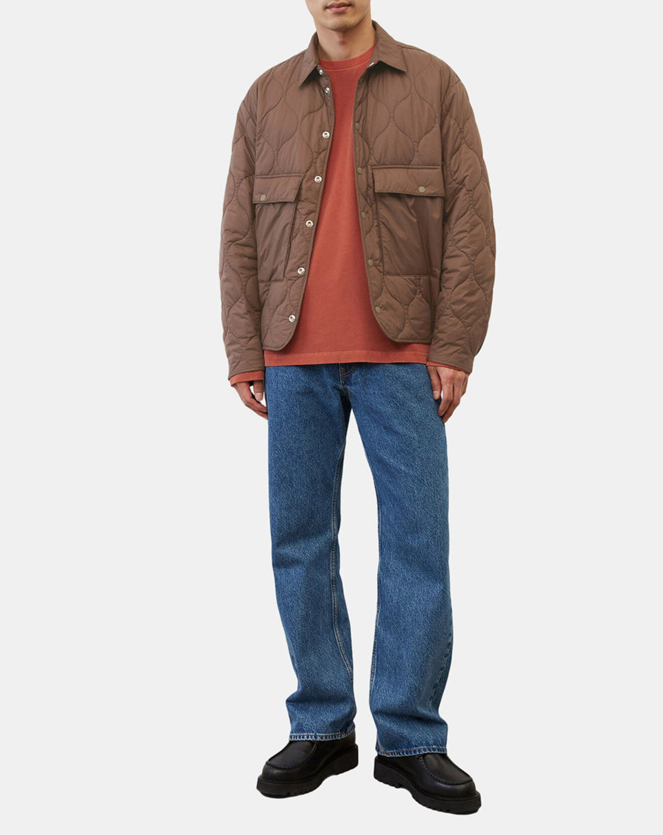 Marc O'Polo Veste Quilt double zip marron