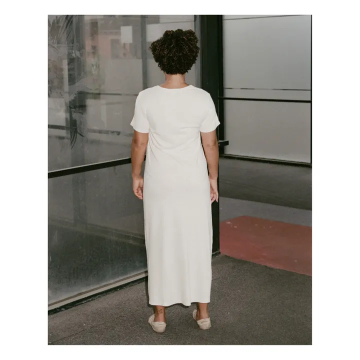 Baserange Robe T-Shirt Soie Sauvage | Ecru