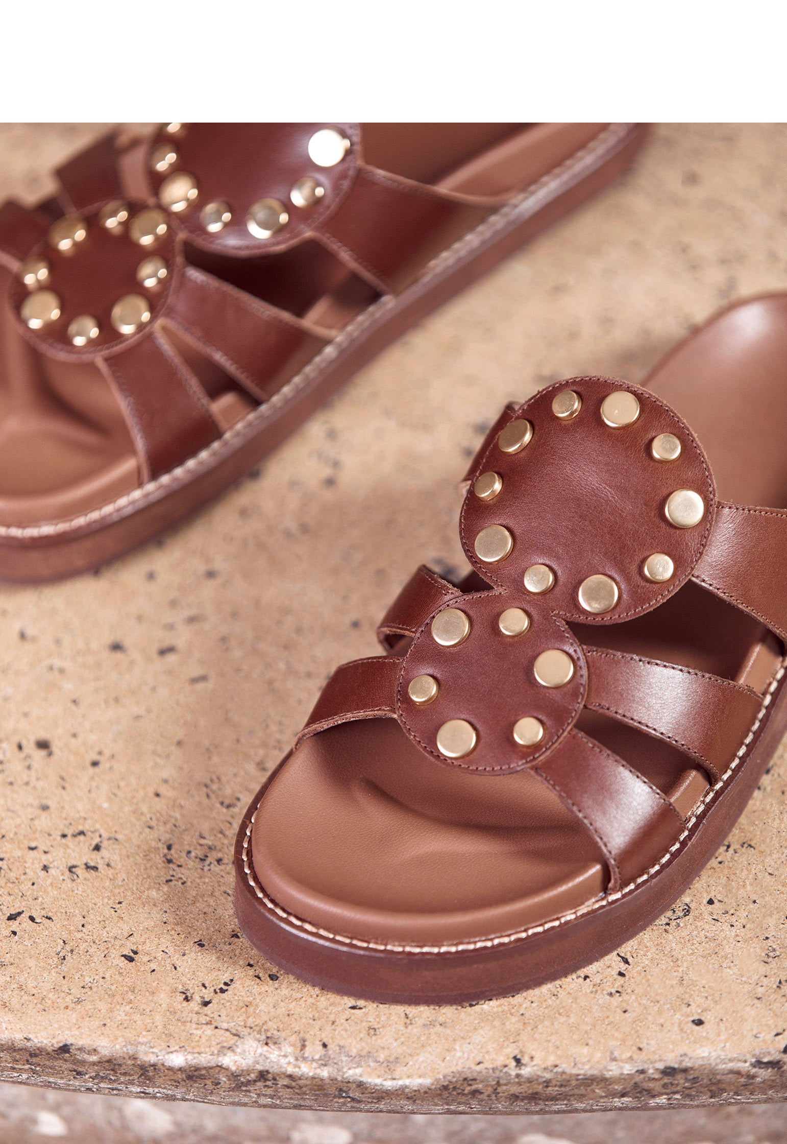 Mules marron Ana