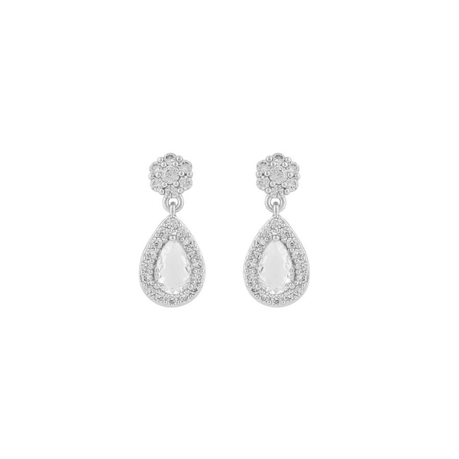 Snö Of Sweden River Drop Pendant Earring Silver/Clear