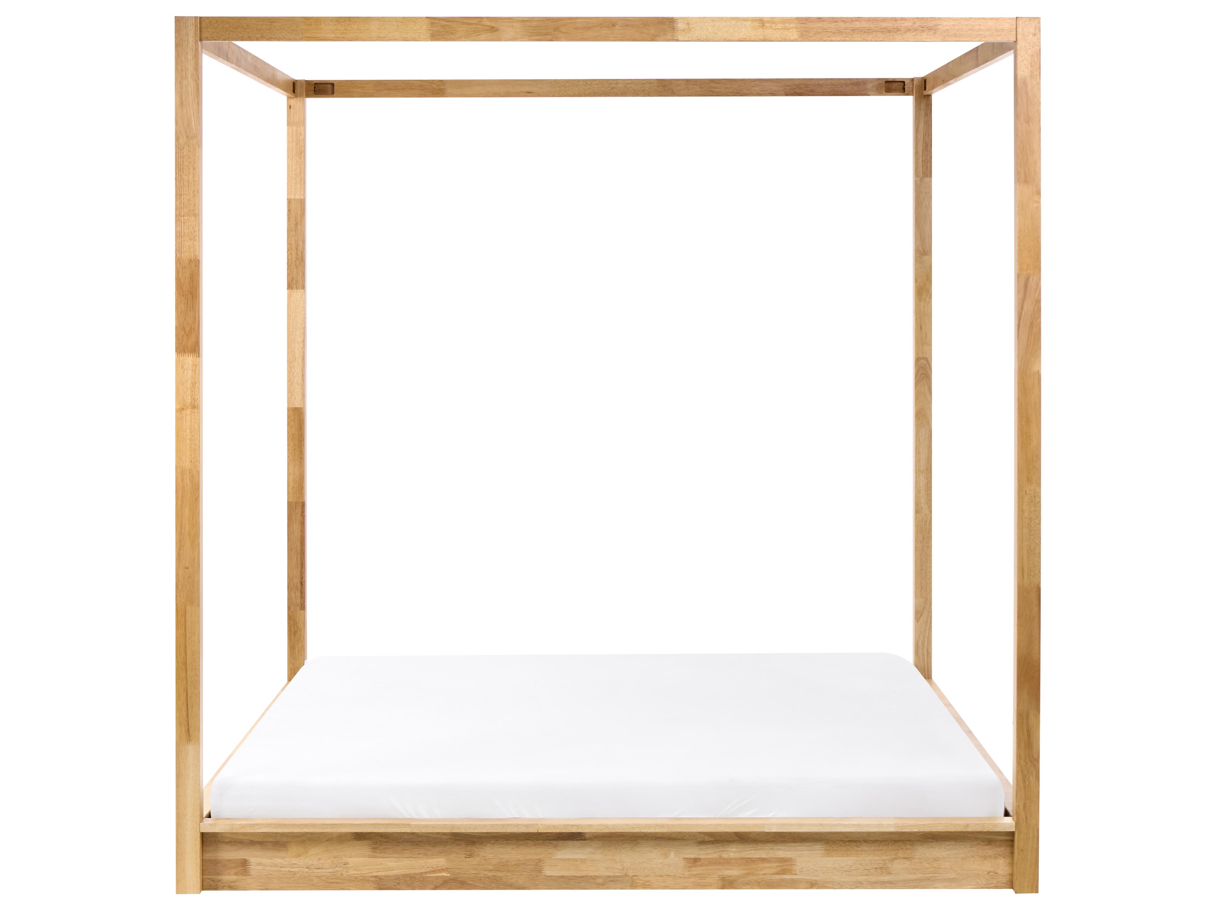 Hemelbed Hout HERLIERE 180 x 200 cm Lichtbruin