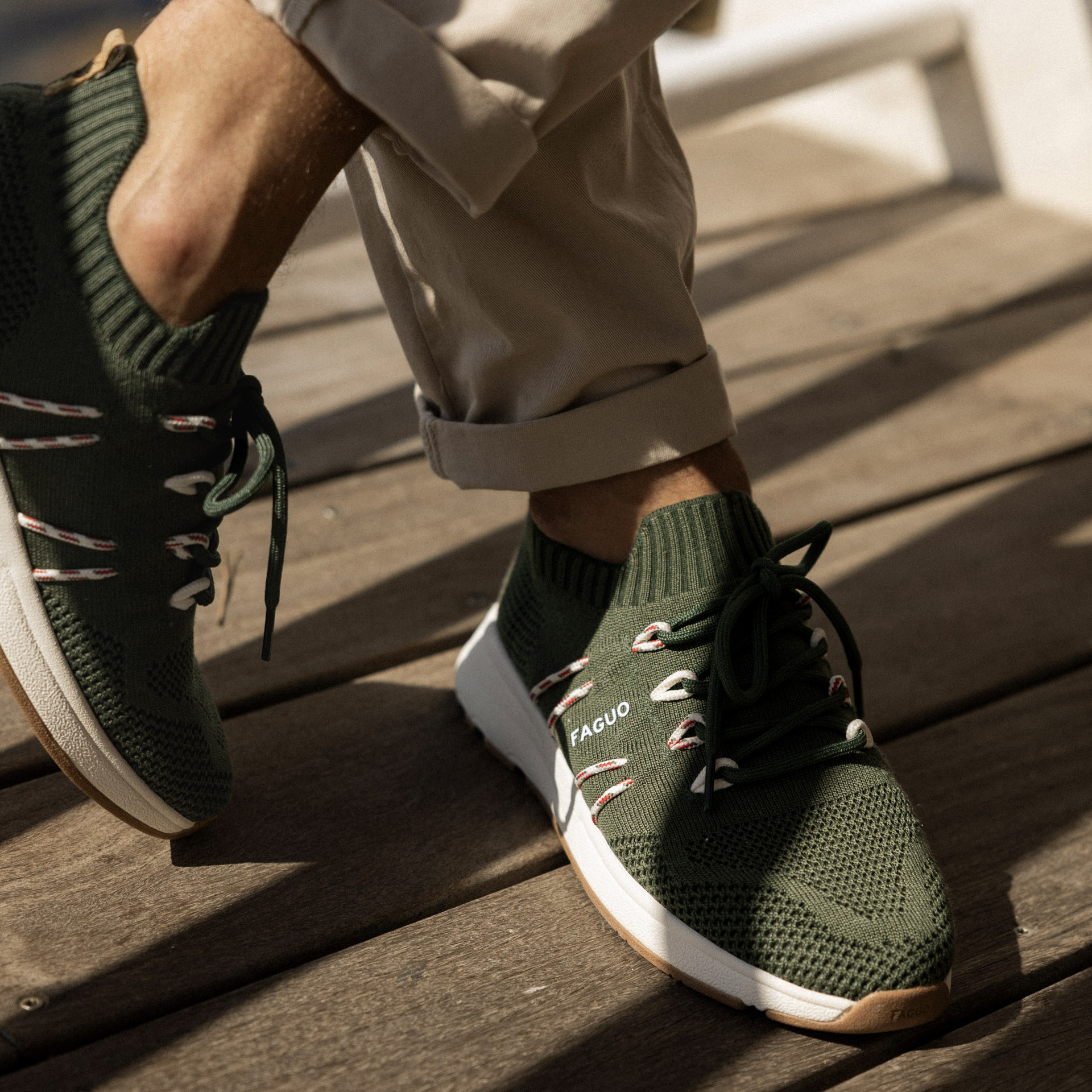 Runnings kaki vegan végan en tencel et phylon - modèle heartwood