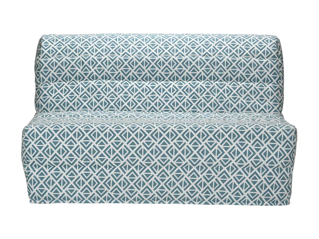 Canapé convertible BZ 100% coton bleu ciel imprimé graphique - COWBOY III