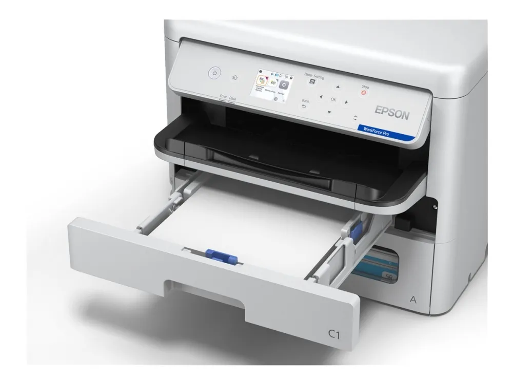 Epson WorkForce Pro EP-C800RDW - Printer - farve - Duplex - blækprinter - A4/Legal - 4800 x 1200 dpi - op til 25 spm (mono) / op til 25 spm (farve) - kapacitet: 330 ark - USB 2.0, Gigabit LAN, Wi-Fi(ac)