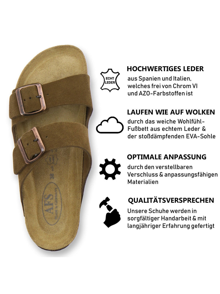 Pantoletten Damen Zweischnaller cafe Velour