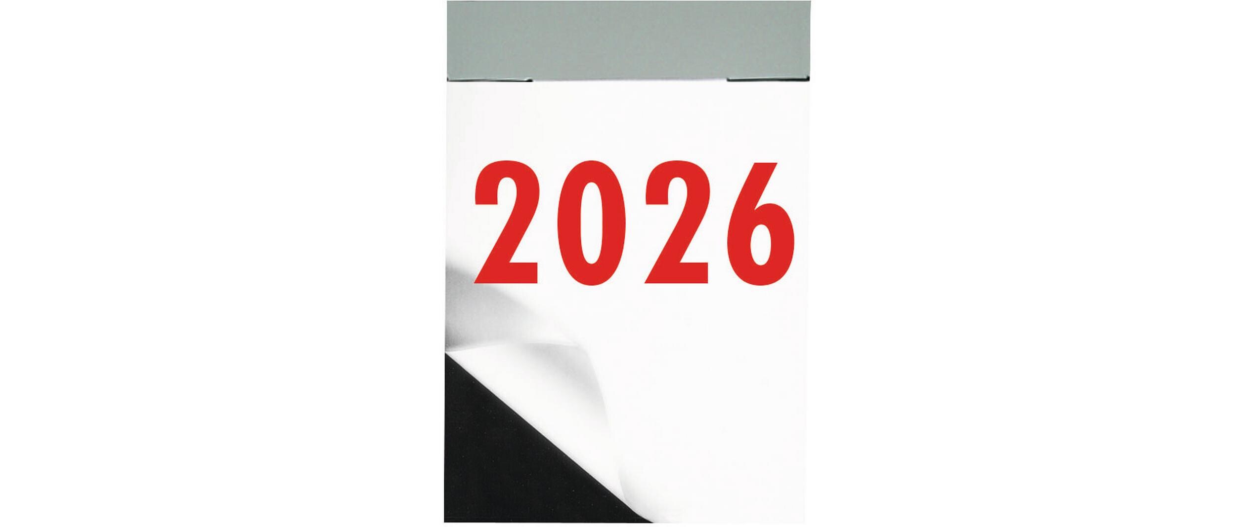 Abreisskalender 4 x 5.9 cm, hoch, 390 BlattWandkalender 2026