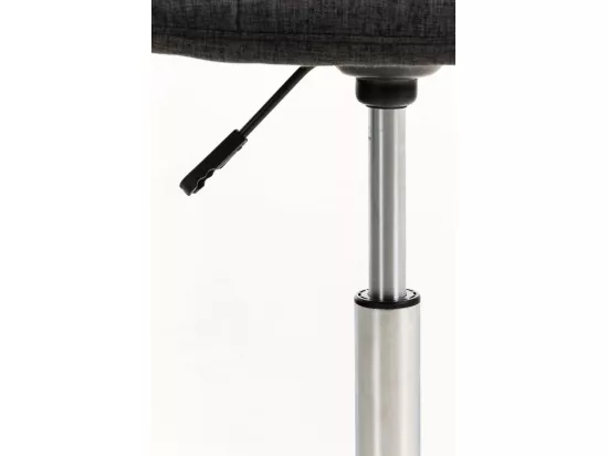 Chaise de bureau - Tissu & Métal chromé - Gris foncé - Emil