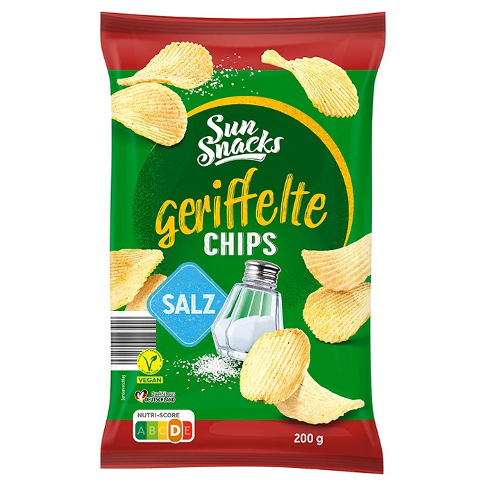 SUNSNACKS Riffel Chips 200 g, Salz
