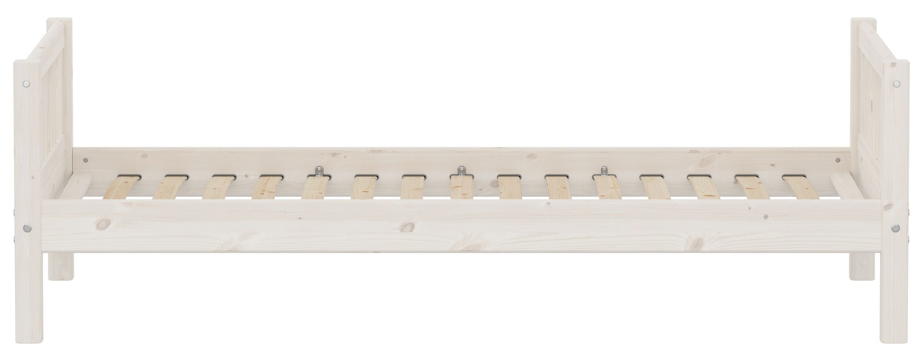 Flexa CLASSIC Einzelbett - White Wash / B: 100.0 cm x T: 210.0 cm x H: 67.0 cm