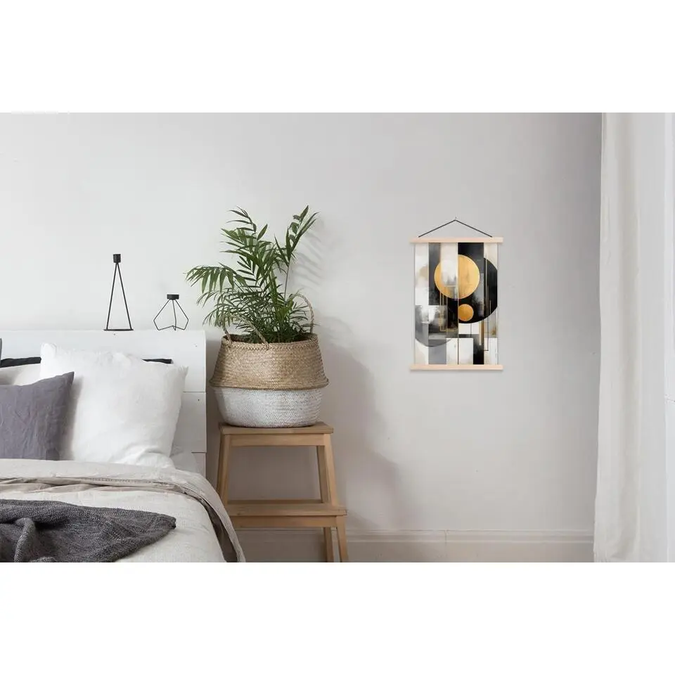 MuchoWow - Schoolplaat/ wandhanger - Abstract - Goud - Zilver - Vormen