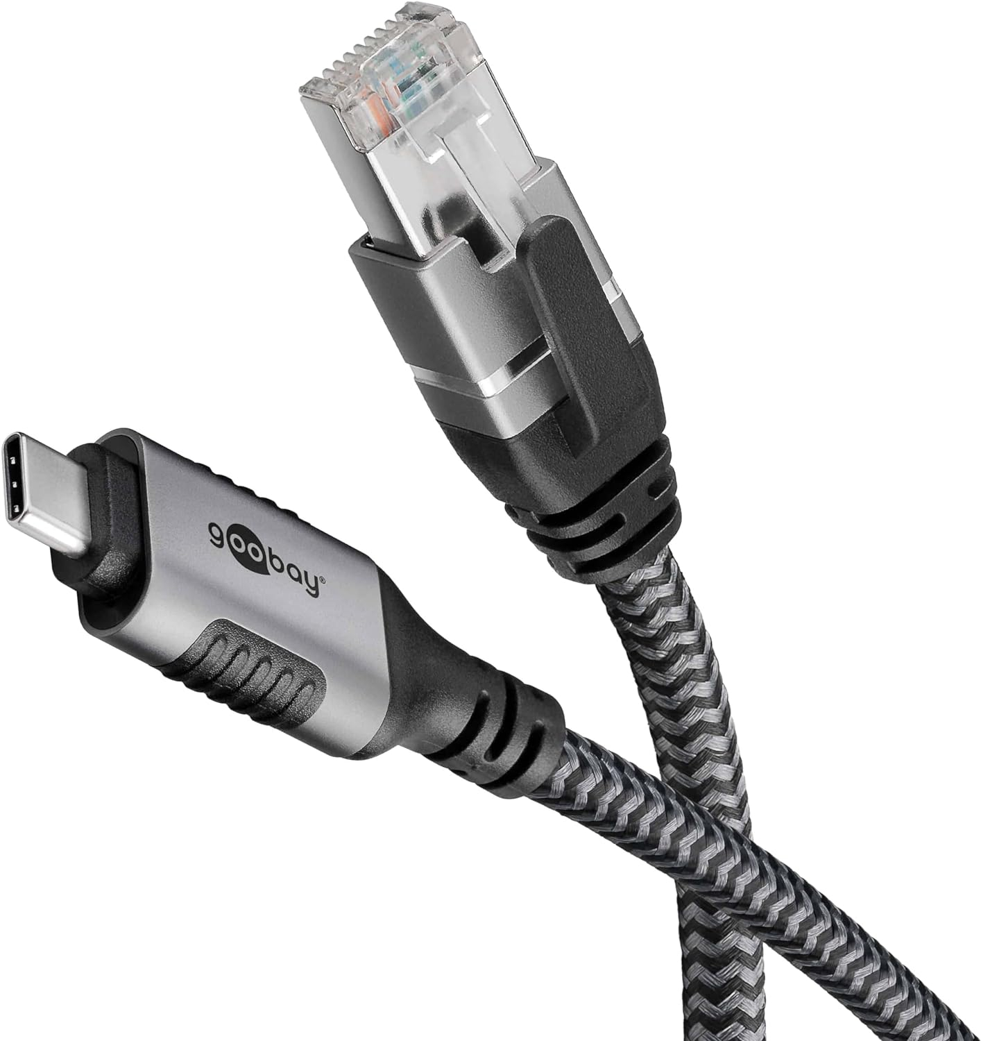 (5m) USB C auf CAT 6 Ethernet LAN RJ45 Netzwerk Kabel Patchkabel FTP (70752) - Grau