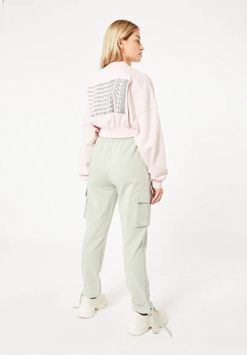 Couture Club Tie Hem Utility Trainingsbroek Dames Groen
