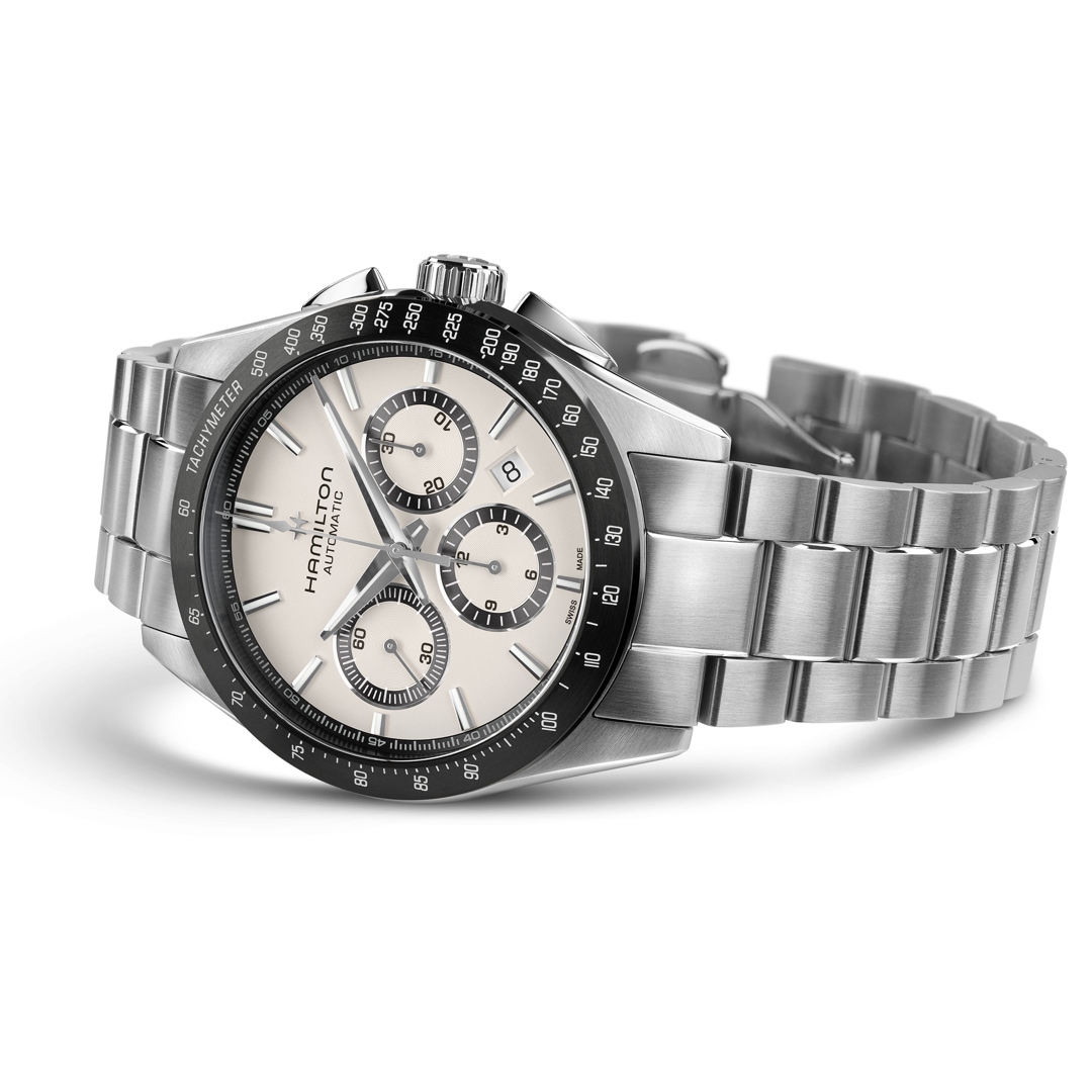 Hamilton Jazzmaster Performer Auto Chrono Weiss 42mm
