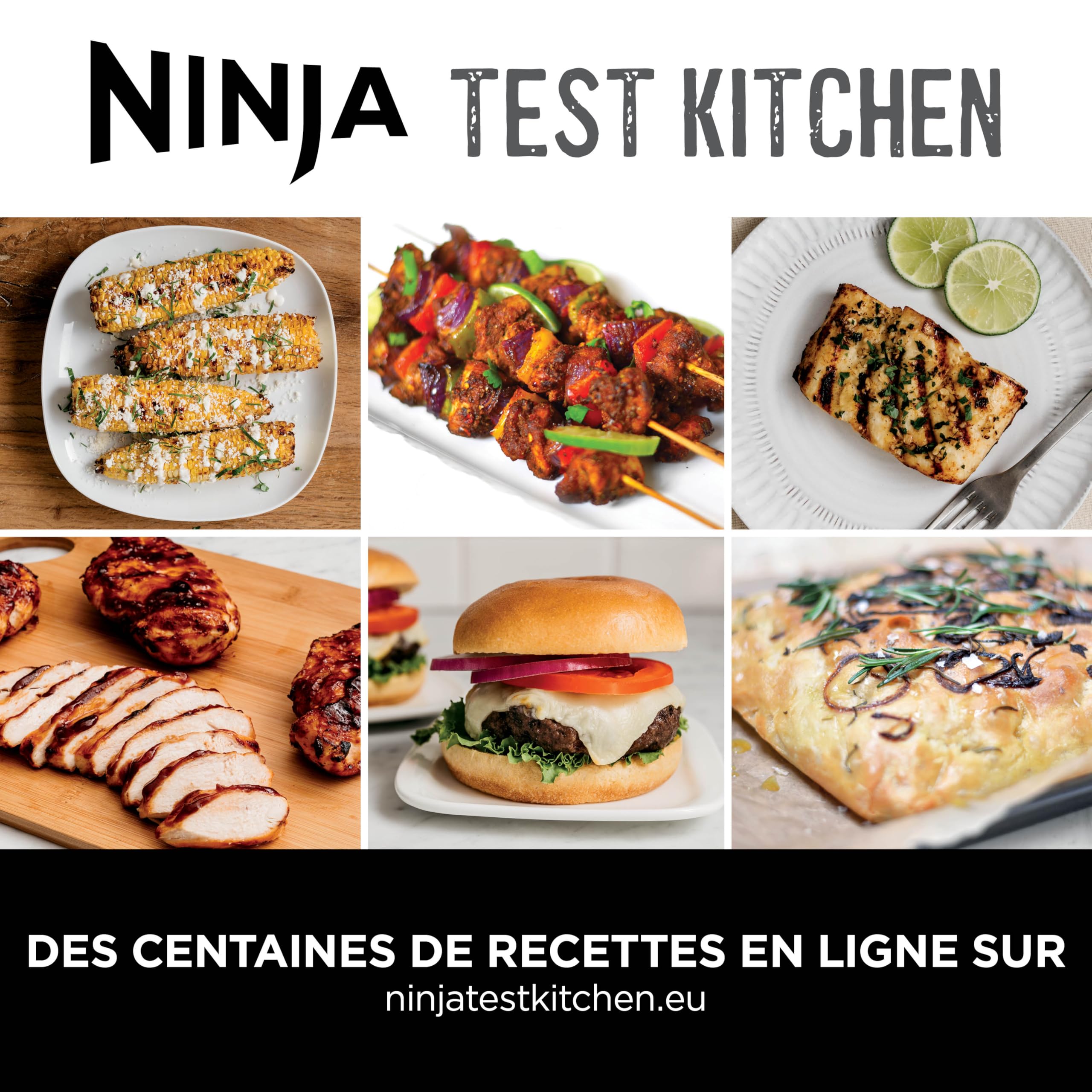 Ninja MAX 6-en-1 Grill d’intérieur et friteuse sans huile, 6 modes, cuit jusqu’à 6 hamburgers, capacité 3,8 l, faible dégagement de fumée, thermomètre