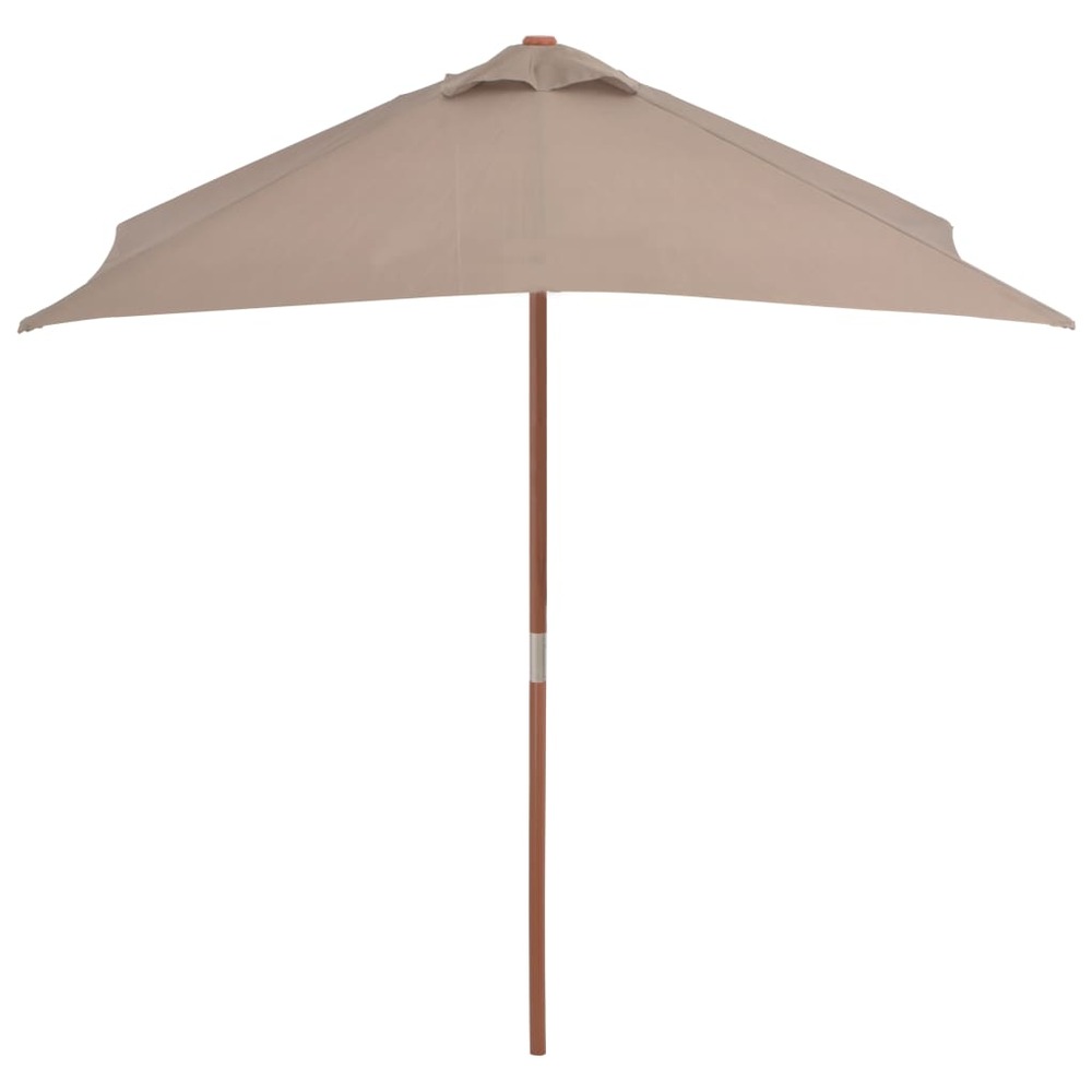 Parasol avec mât en bois 150 x 200 cm taupe