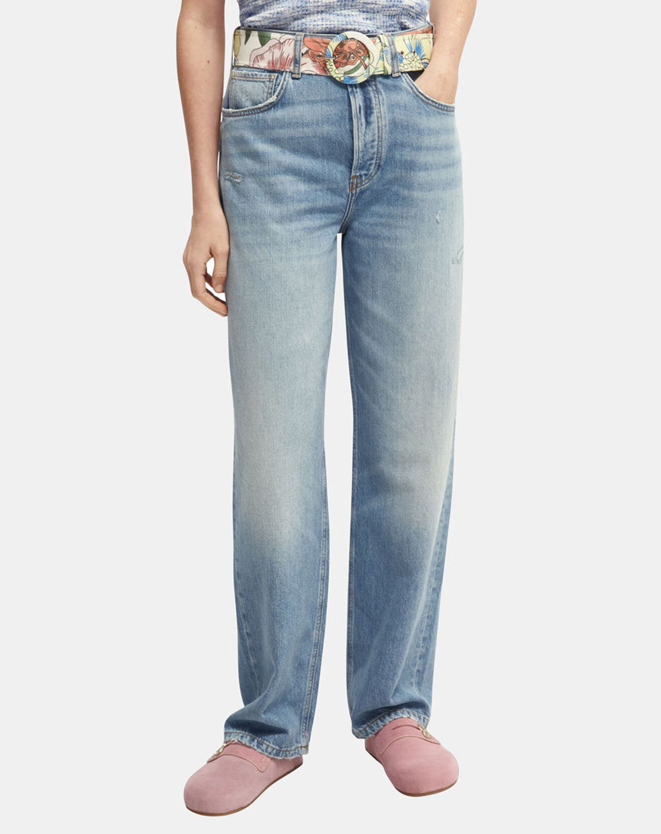 Scotch & Soda Jean ample bleu moyen
