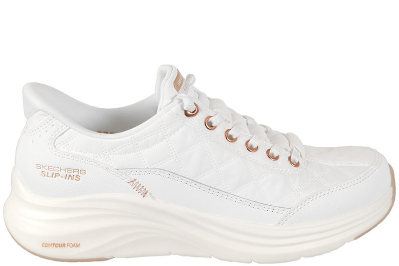 SKECHERS CONTOUR FOAM GOLDEN HOUR WHITE SLIP-INS SNEAKER