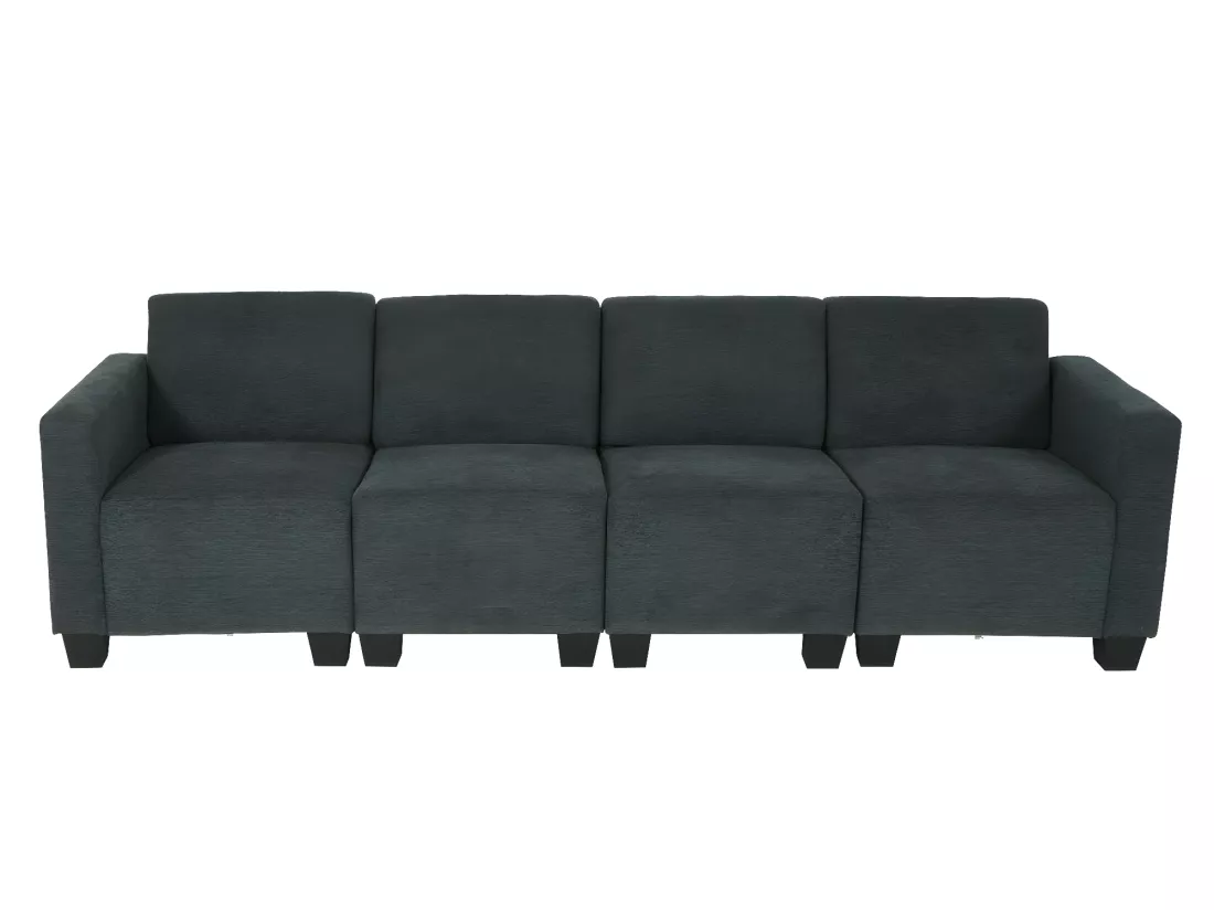 Canapé modulaire 4 places Moncalieri, gris anthracite