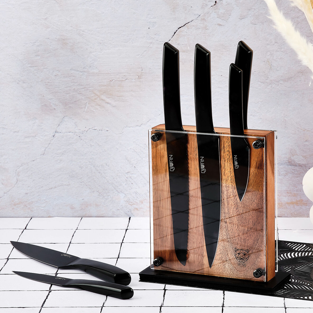 Bjorn Bloc avec couteaux de cuisine Jensen Rauma - 7 pièces