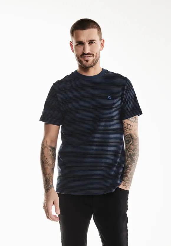 Shirt mit Streifen Optik - dark dust blue
