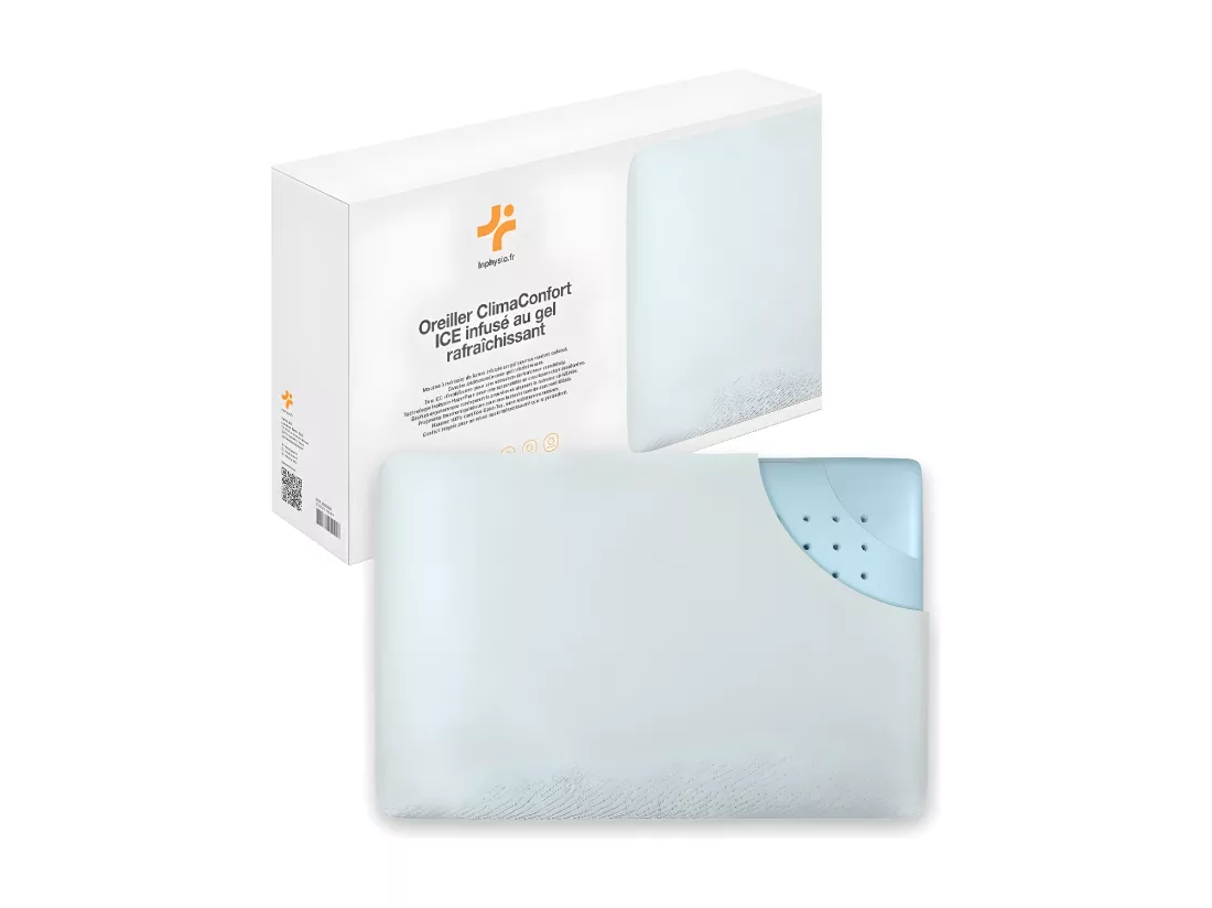 Oreiller Infusé au Gel Rafraîchissant - 60x40 Technologie de Refroidissement Avancée - ClimaConfort ICE