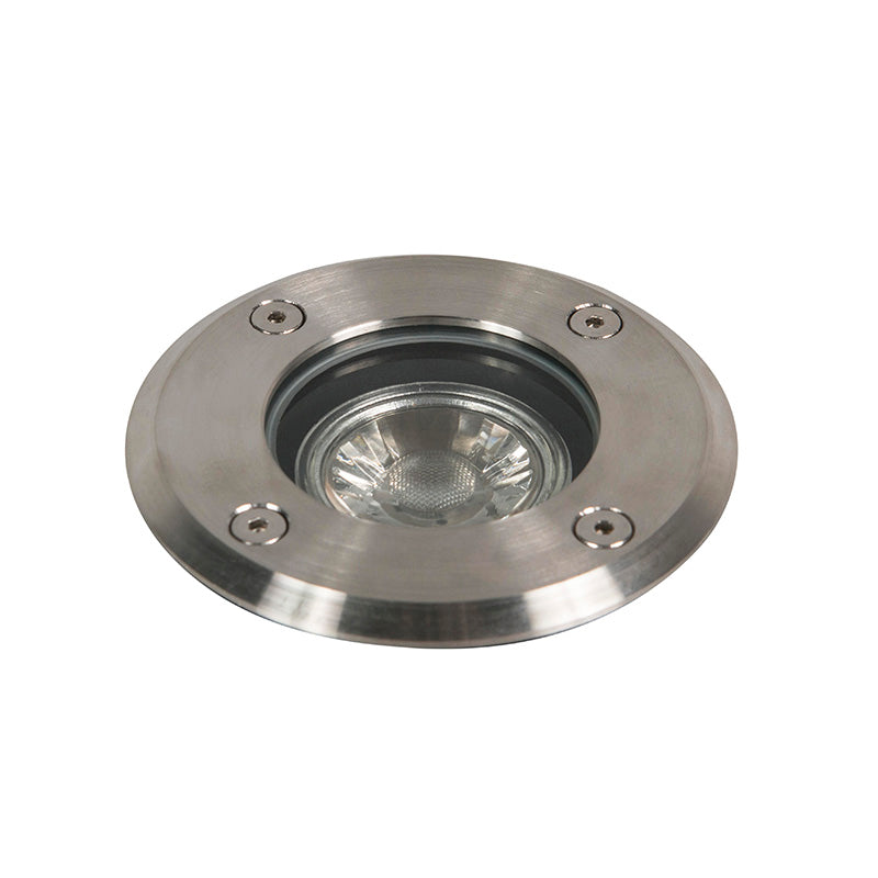 QAZQA Set van 6 buiten grondspots staal 11cm IP67 - Basic Round