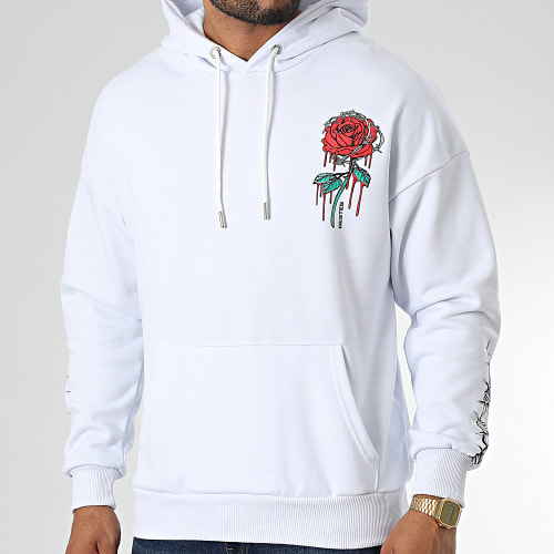 Sweat Capuche LL684 Blanc Floral