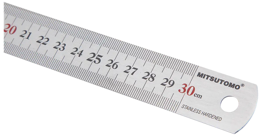 Mitsutomo Stållineal 300 mm rustfri