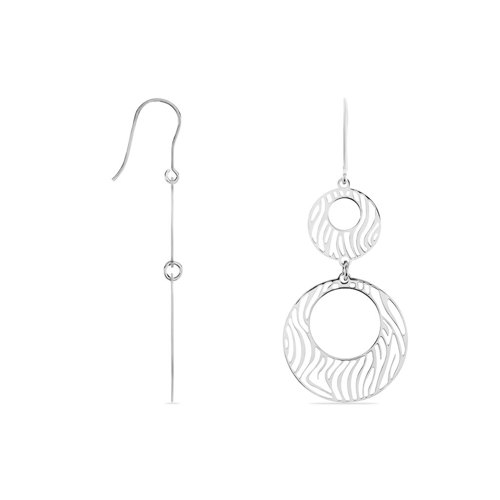 Boucles D'oreilles Pendantes Africa Argent Blanc