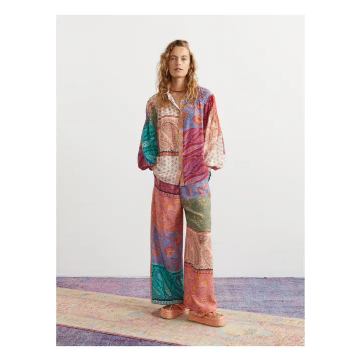 Boteh Chemise Kaleido Patchwork Soie | Rose