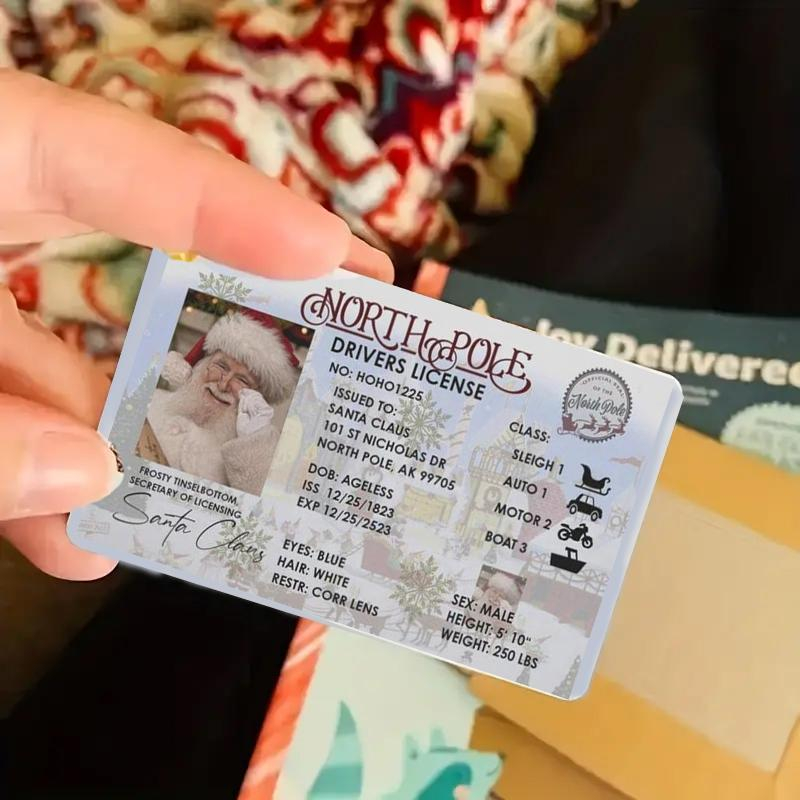 (8.5x5.5cm) Weihnachtsmann ID Karte Santa Clause Führerausweis Weihnachts Driver License Christmas Deko