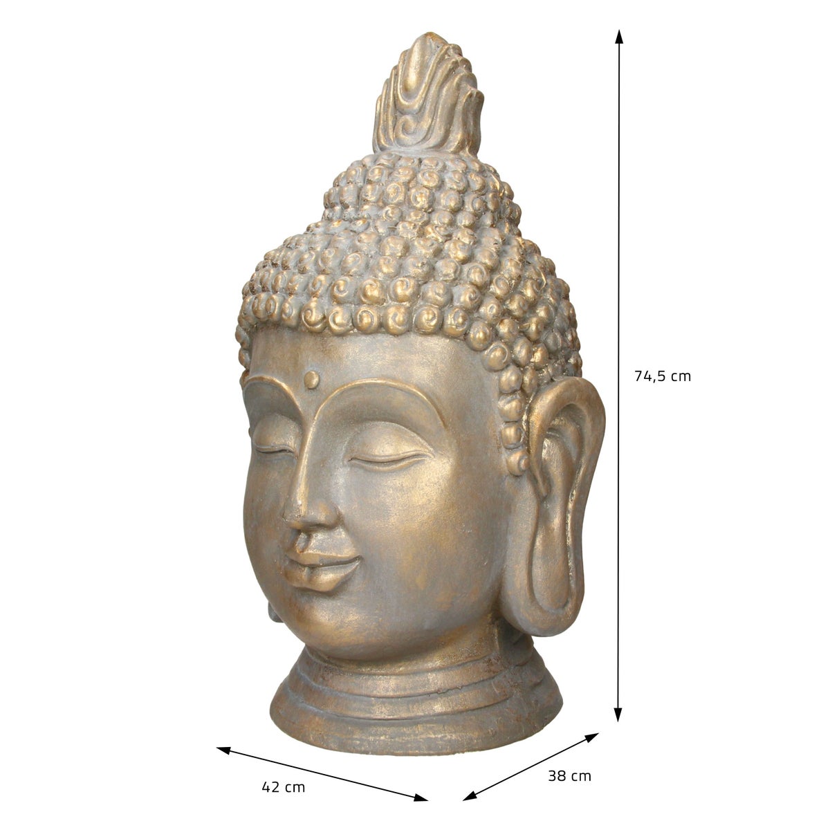 ECD Germany Boeddhabeeld 74,5 cm, gemaakt van polyresin, bronslook, voor yoga, Feng Shui of meditatieruimte, huis, appartement & tuin, binnen/buiten, decoratie, decoratief beeldhouwwerk, tuinbeeld