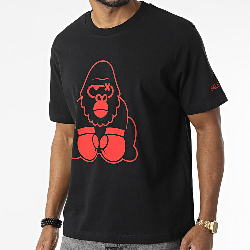 Tee Shirt Oversize Large Gorille Noir Rouge