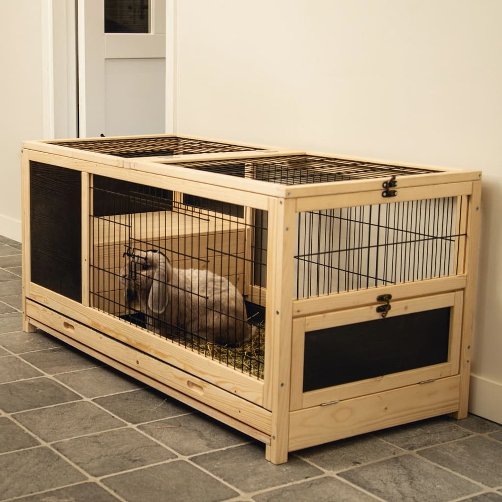 Clapier d'intérieur jez bois 116x54x55,5 cm