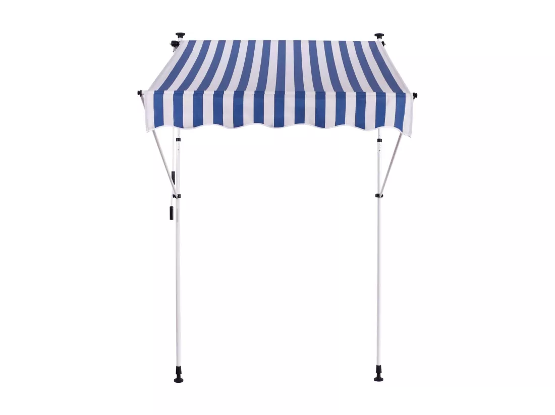 Auvent - Tissu - 250 x 120cm - Blanc / Bleu - Westerly