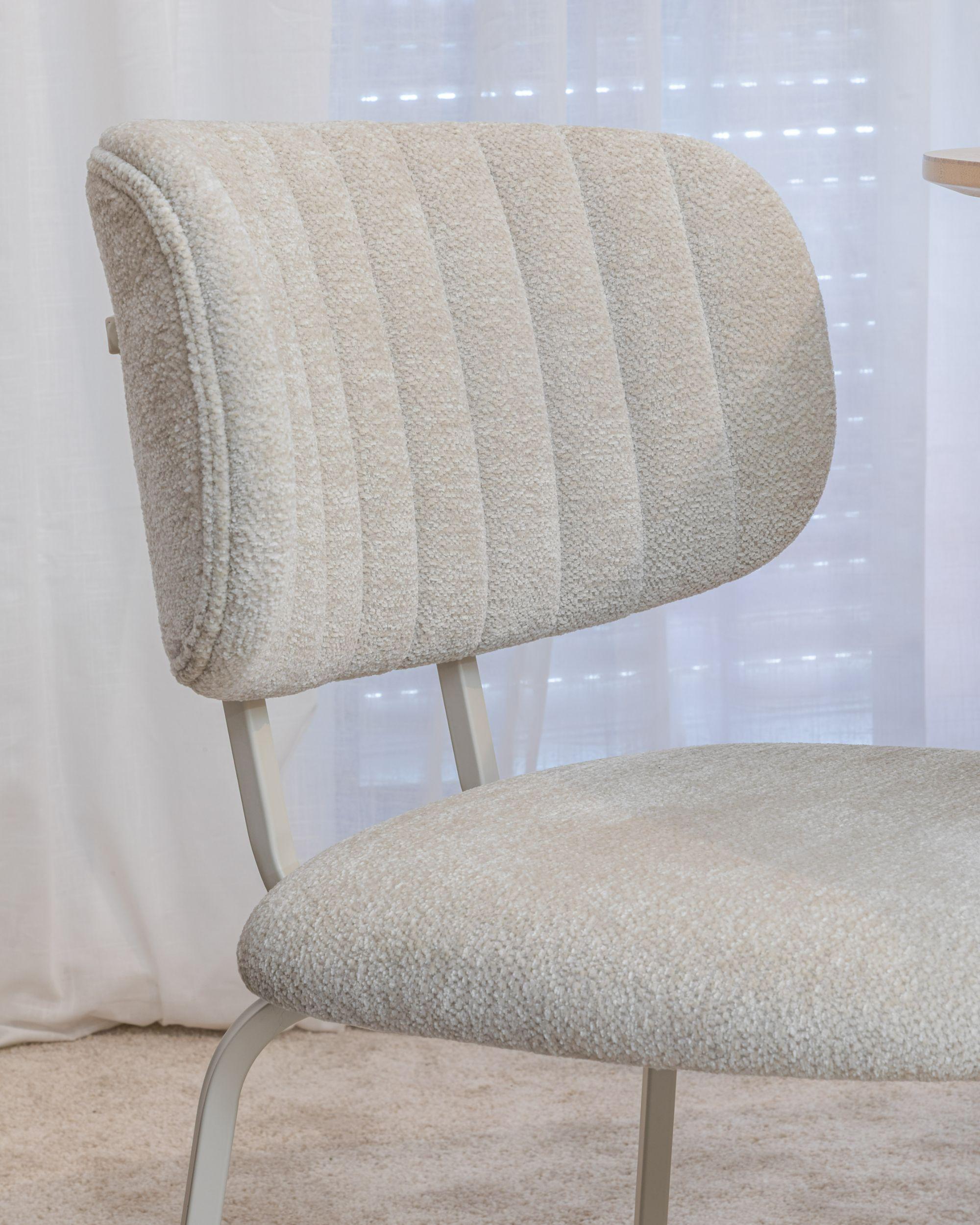 Set van 2 eetkamerstoelen IRINS Chenille Lichtbeige