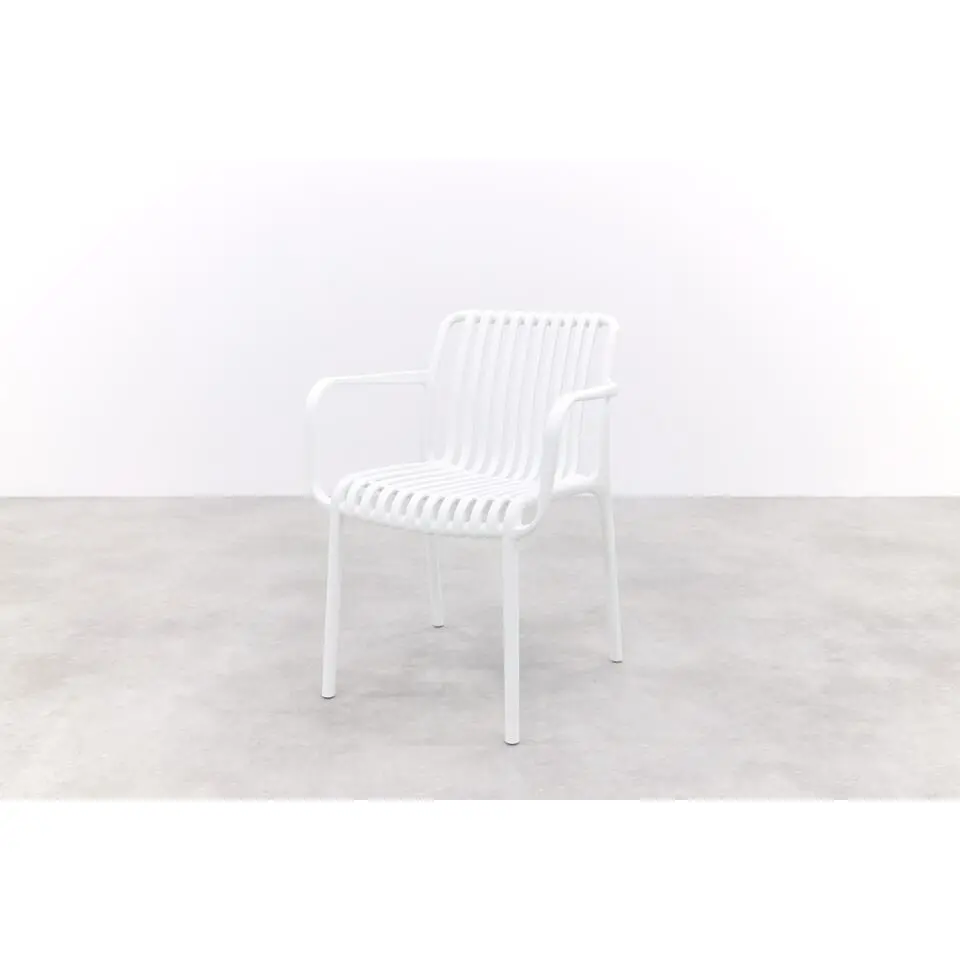 Stripe stapelbare tuinstoel - Wit