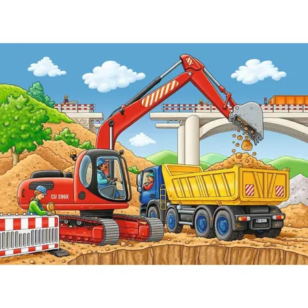 Ravensburger Kinder Outdoorpuzzle Meine Baustelle, 12 Teile
