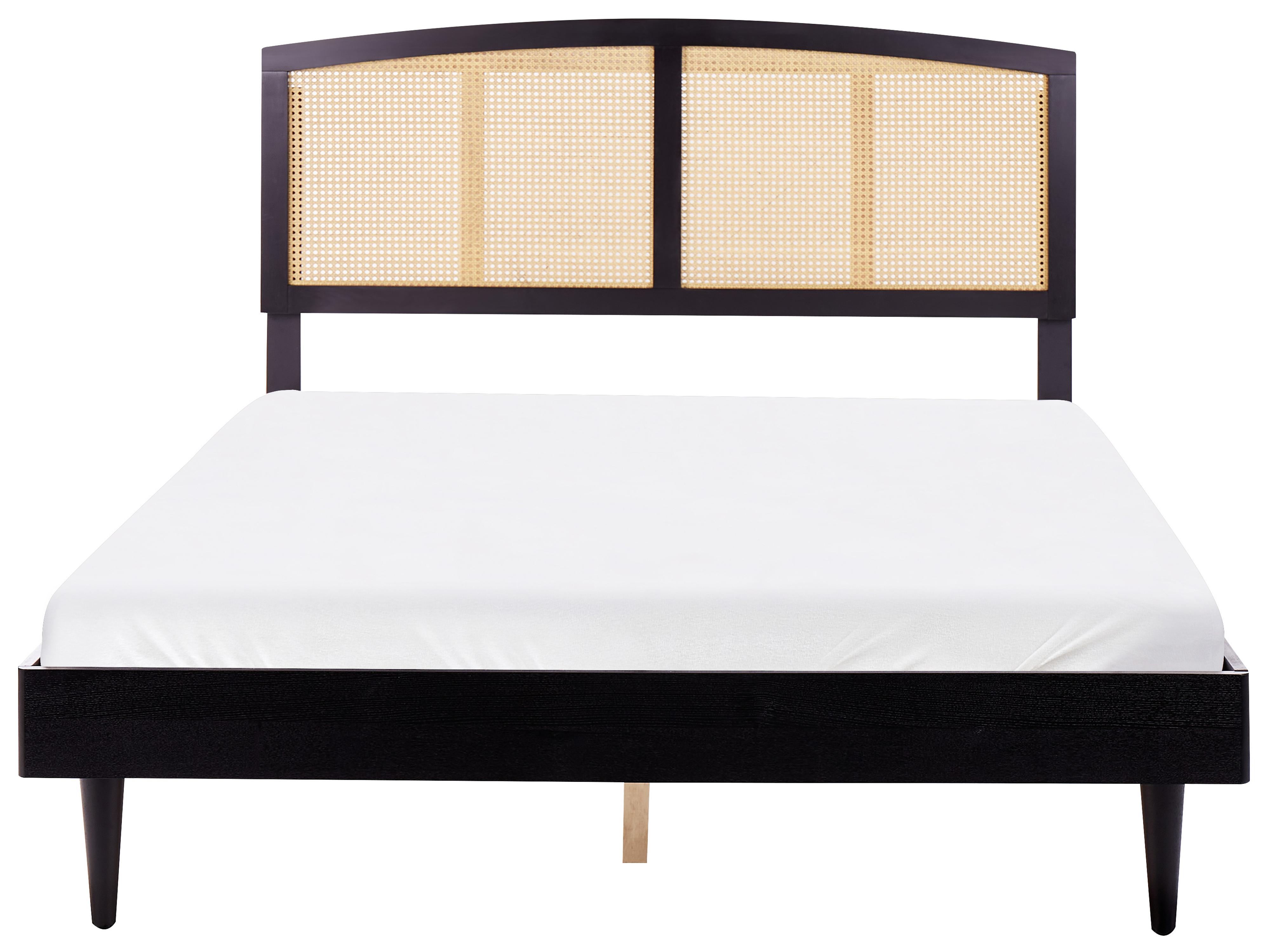 Bed Rotan VARZY 160 x 200 cm Zwart