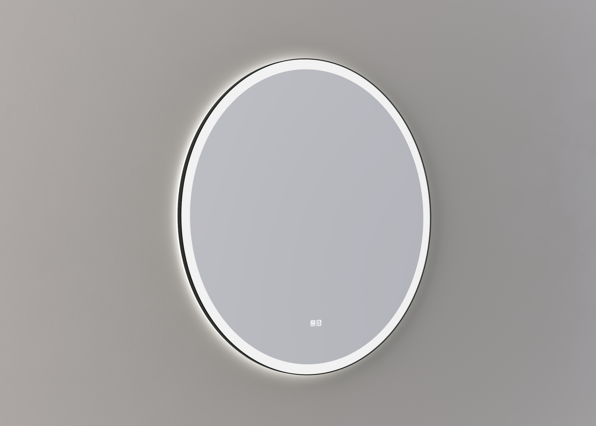 Thebalux M01 ronde spiegel 100cm met verlichting en verwarming mat zwart
