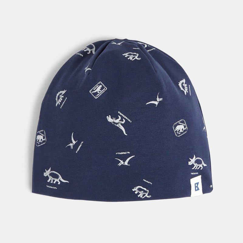 Bonnet imprimé en jersey bleu garçon