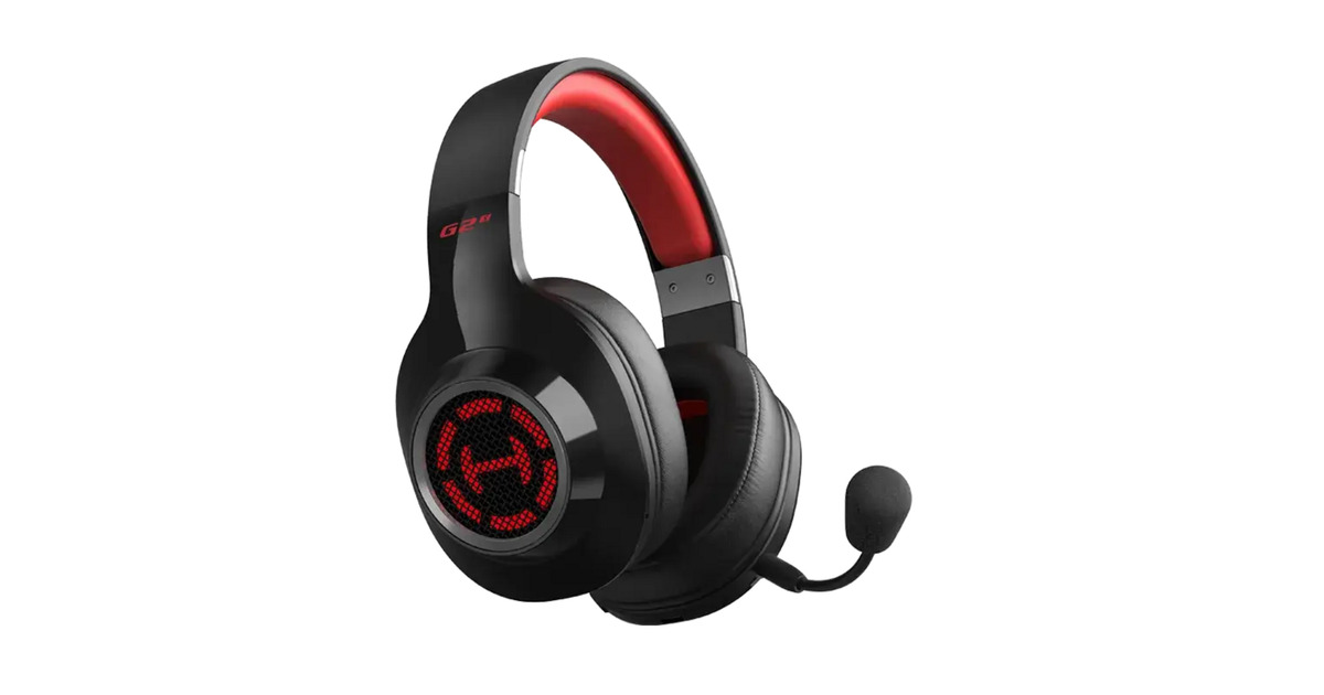 EdifierG2 S Draadloze 7.1 gamingheadset over-ear gaming headset  (Zwart/rood, RGB, Bluetooth / 2.4 GHz / USB)