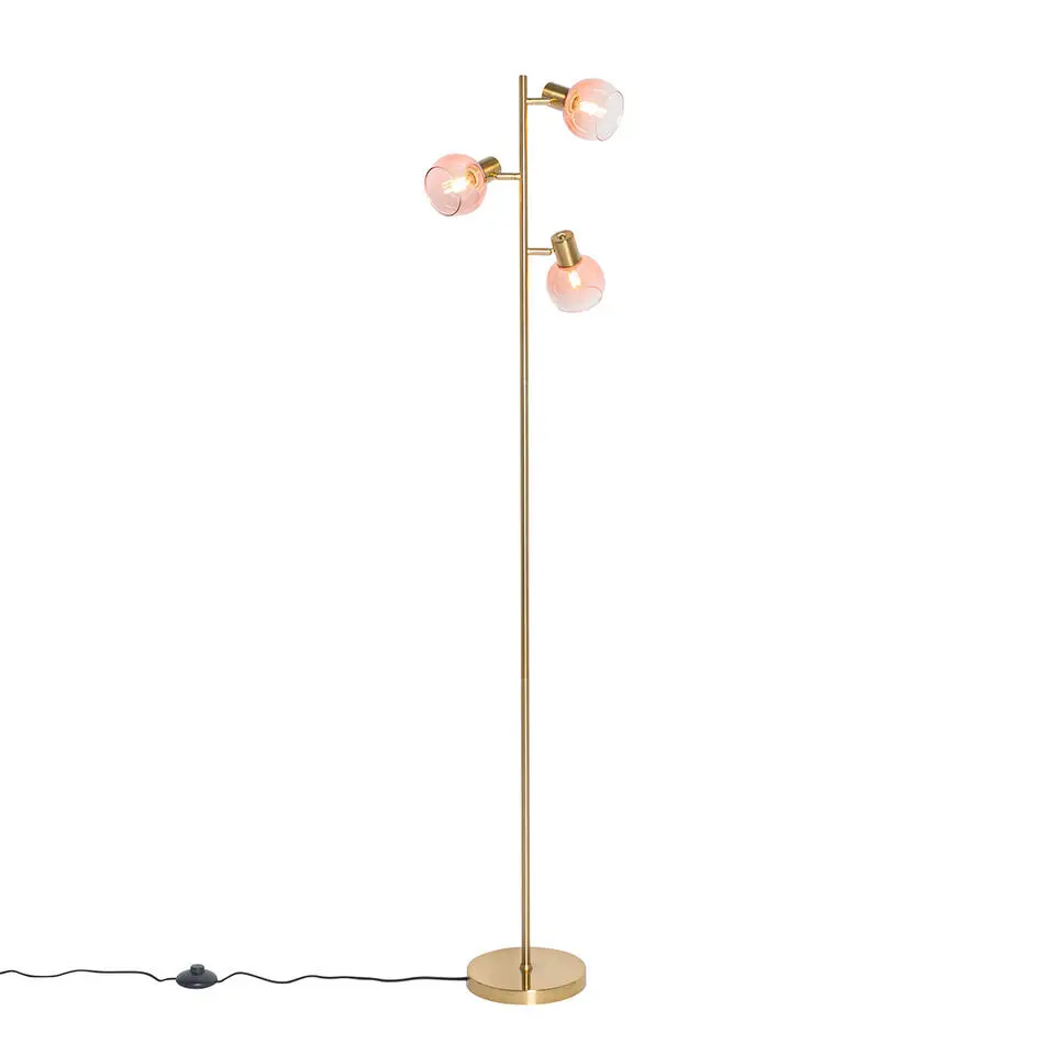 Qazqa vloerlampen vidro roze e14