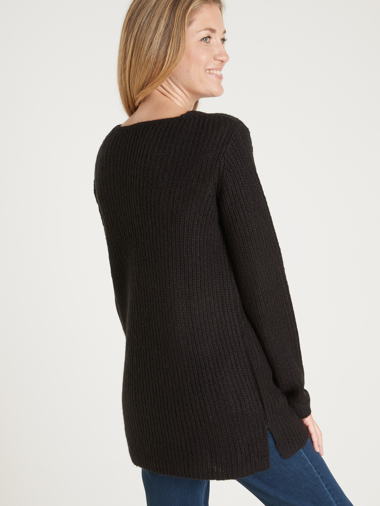 Pull-tunique côtes perlées