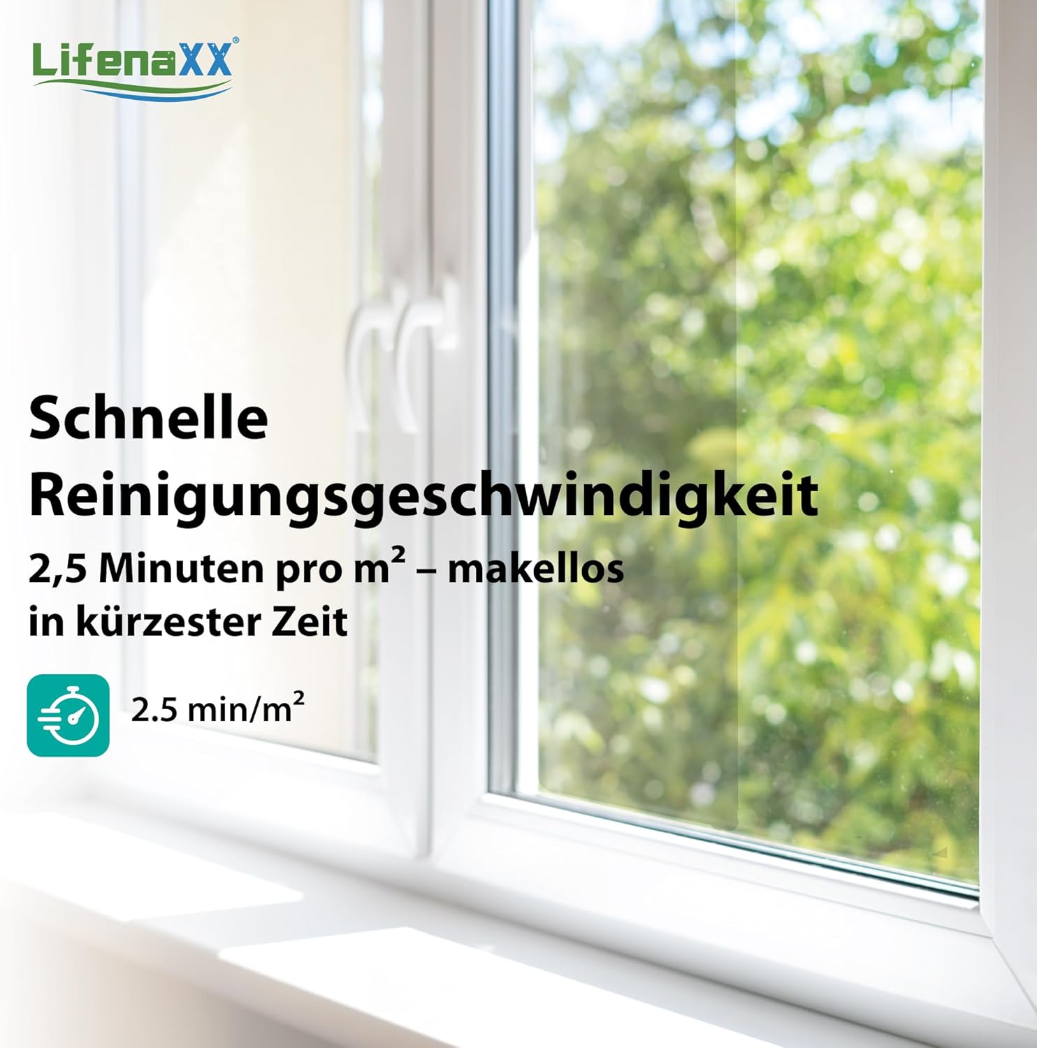 Lifenaxx Fensterreinigungsroboter LX-047, elektrischer Fensterreiniger mit 2 Sprühdüsen, hohe Saugkraft, großer 70-ml-Wassertank, Fernbedienung – ideal für Fenster, Fliesen, Spiegel