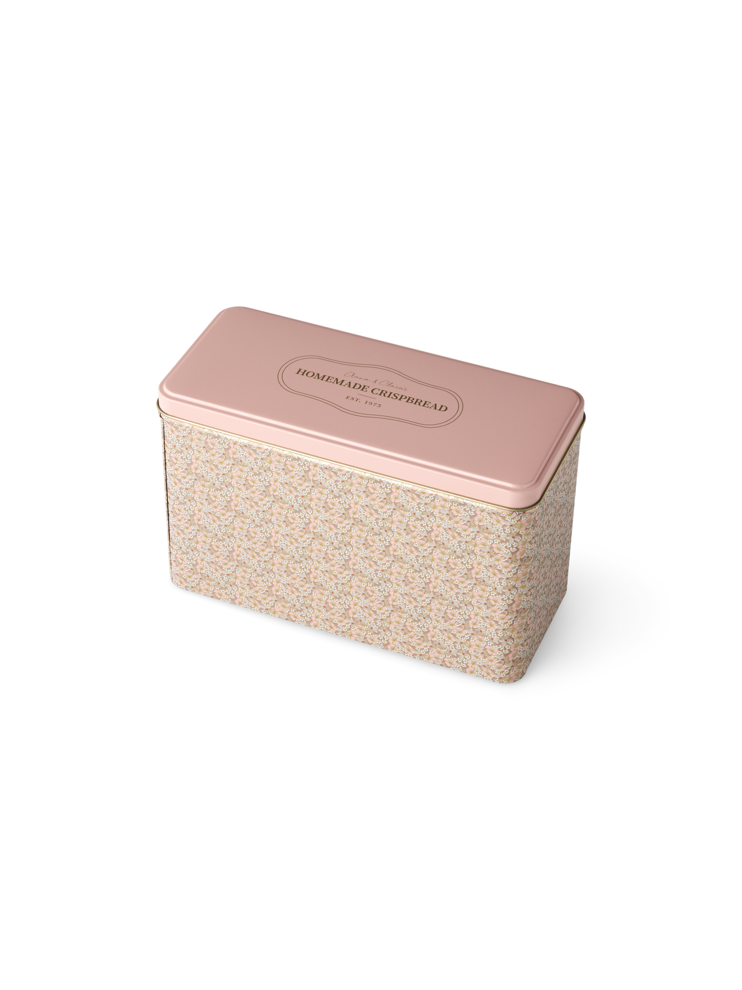 Opbevaringsæske i tin | Blik. 20,5 x 9 x 13 cm. | Rose