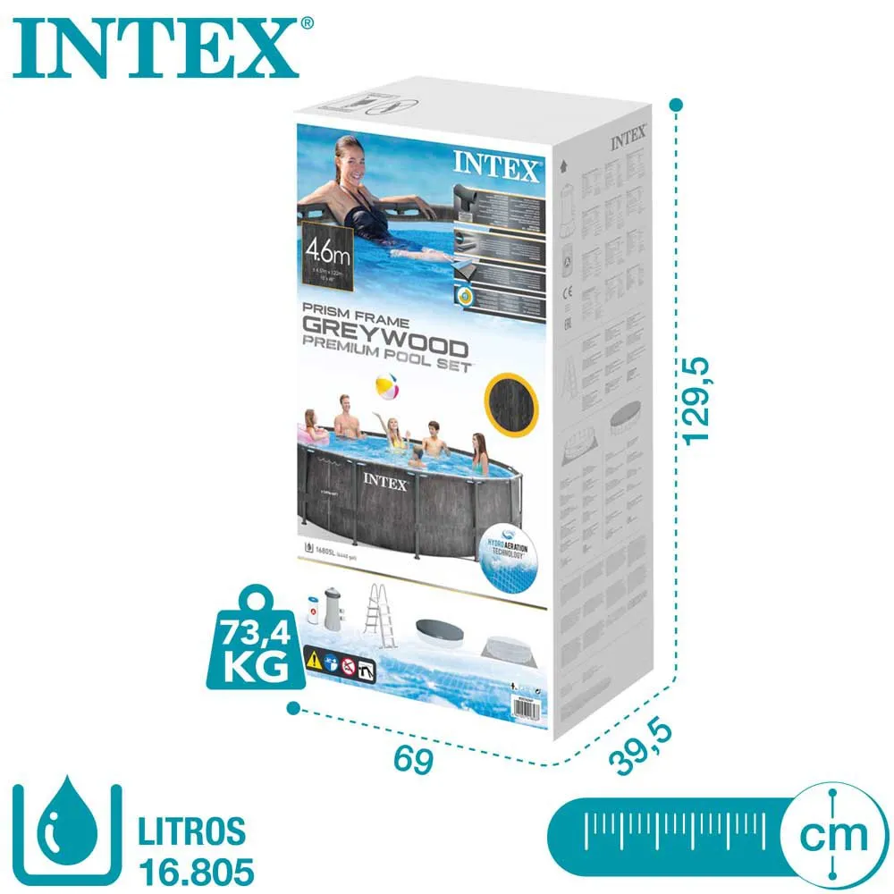 Intex Greywood Prism Premium Ø 457x122 cm Stahl Runder Aufstellpool
