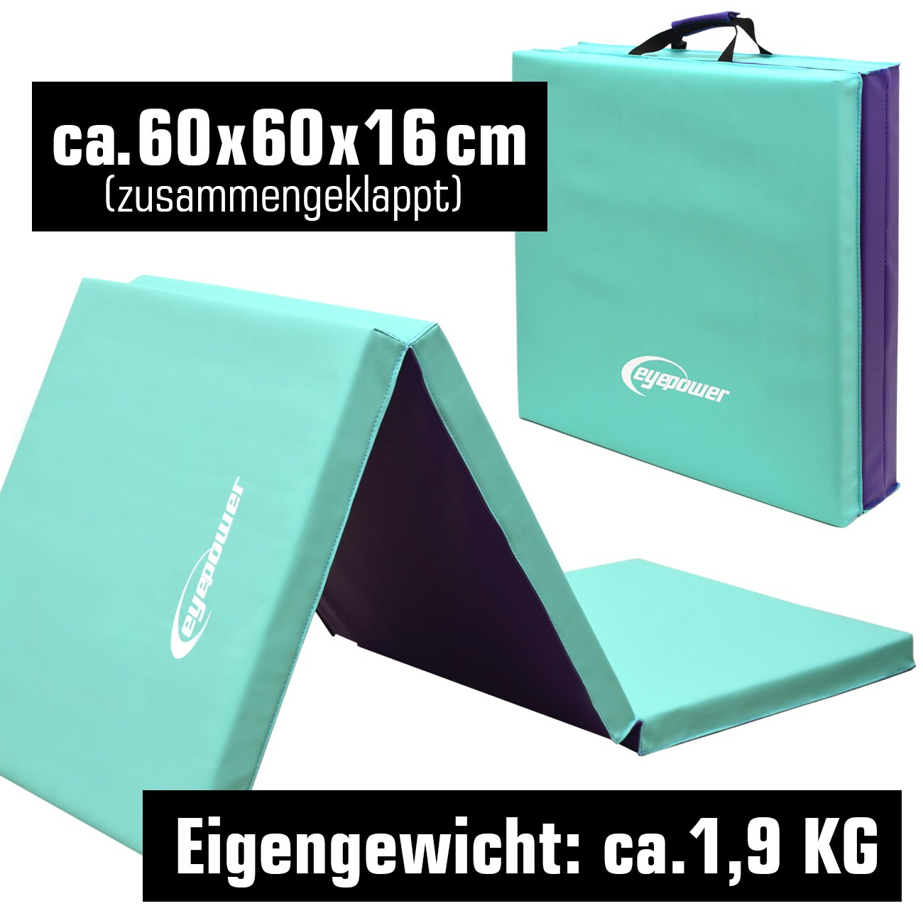 180x60 Klappbare Gymnastikmatte - 5cm dicke Turnmatte Kinder - Weichbodenmatte