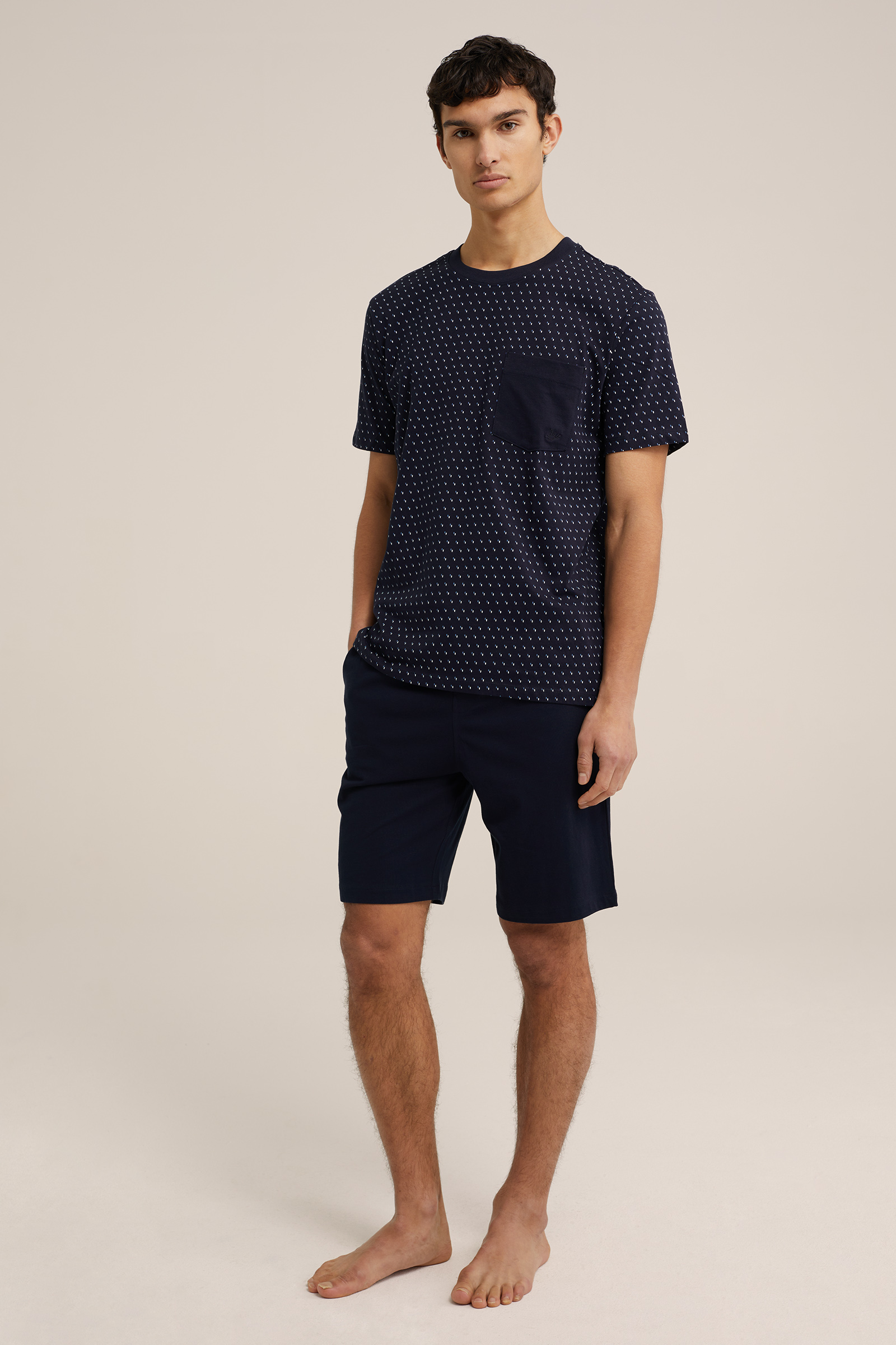 pyjamaset met dessin WE Fashion Donkerblauw