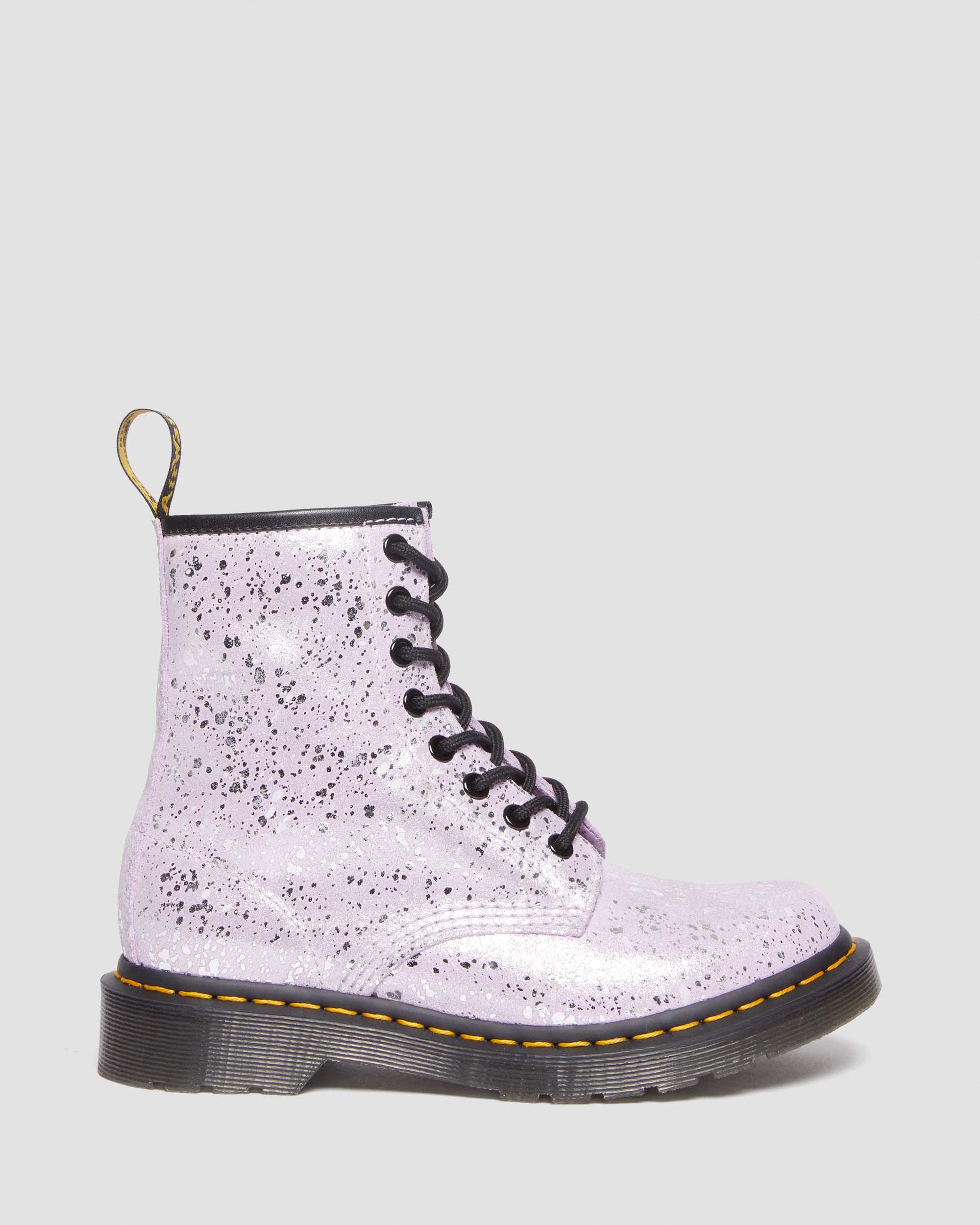1460 Metallic Splatter Suede Lace Up Boots